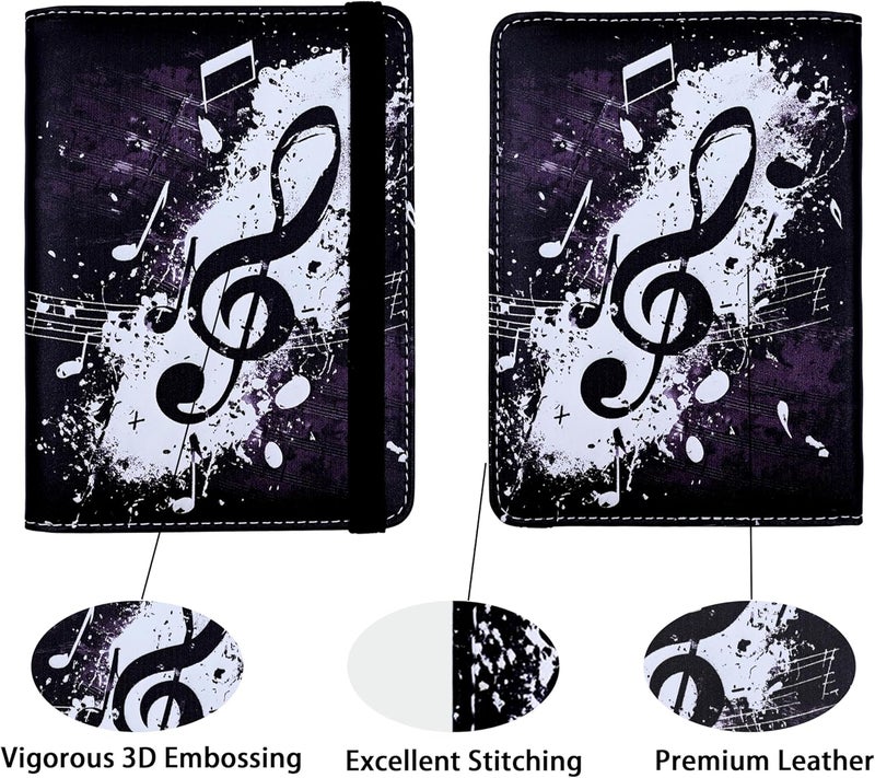 bassyil Music Note Passport Holder for Women and Men PU Leather Passport Cover for Travel - Image 2